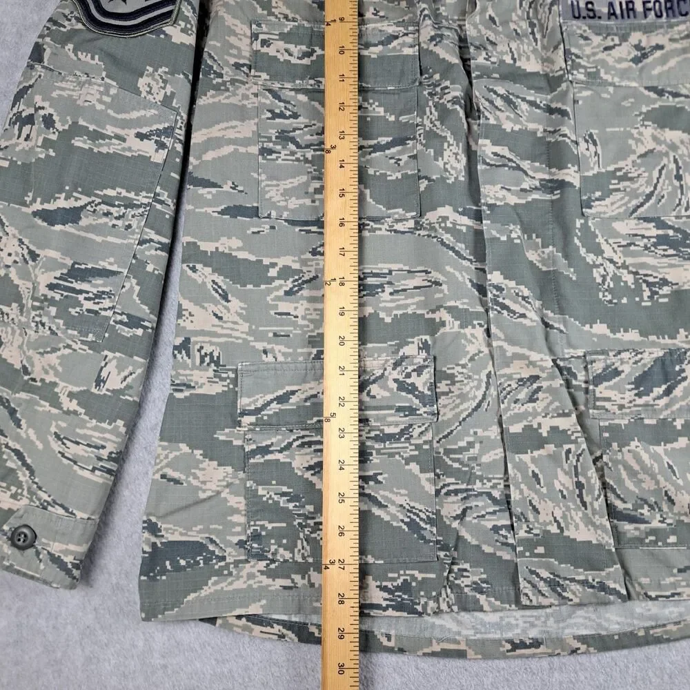 US Air Force Digital Camo Jacket Military Issue with Rank Stipes Sz. 44L